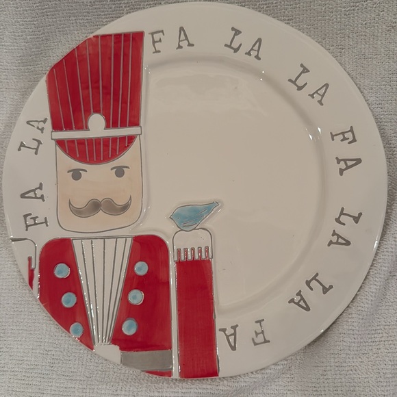 mudpie Nutcracker Fa La La Plate and Spreader Christmas 8" - Picture 2 of 5